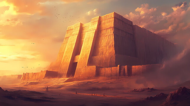 Ancient ziggurats of mesopotamia: architectural marvels of early civilization and cultural heritage. Sumerian Ziggurat. Illustration