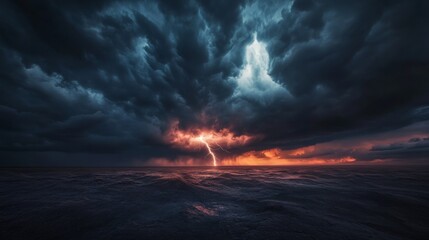 Obraz premium Dark clouds gathering over a windswept plain, generative ai