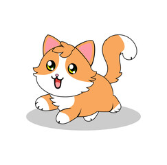 Cartoon Cat Running Vector