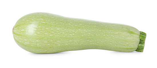 One fresh ripe zucchini isolated on white