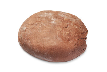 Chocolate dough isolated on white. Making cookies
