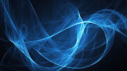 Abstract Blue Flowing Lines