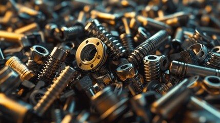 Industrial Metal Parts Close Up