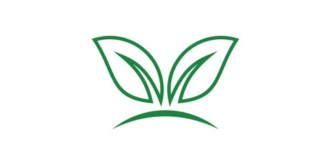 Leaf vector line art for business and corporate needs