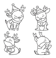 coloring page, ribbon, elf, claus, color, kid, drawn, retro, snowman, collection, book, fun, symbol, greeting, season, celebration, outline, december, graphic, hand, white, icon, background, character