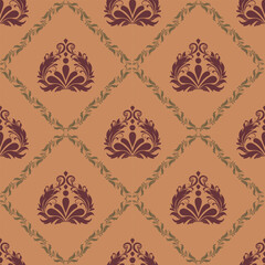Vector damask seamless pattern element Classical luxury damask seamless texture for wallpapers
