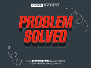 Fototapeta premium problem solved editable text, font effect, 3d text for title