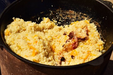 Uzbek cuisine, plov in Khiva, Uzbekistan