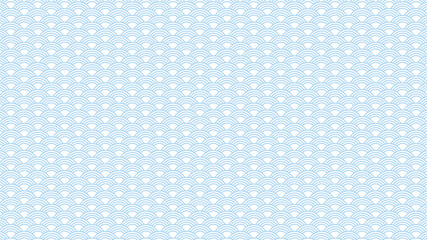 青海波　シンプル　ベクター　背景　白　水色　波　和柄　和風