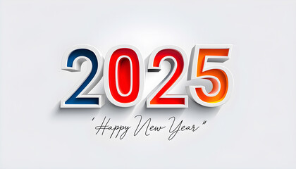 2025 Happy New Year celebration background with vibrant colors and ample copy space, ideal for festive greetings, announcements, or holiday messages.