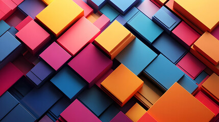 Abstract Background with Colorful 3D Cubes