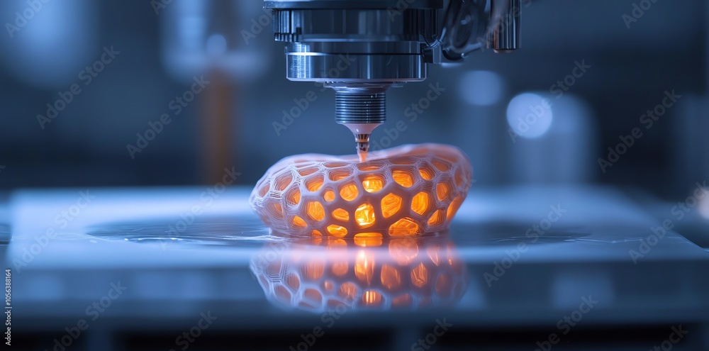 Aufkleber 3d printer nozzle extruding plastic to create a lattice structure.