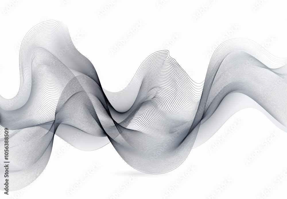 Poster abstract wave line mesh on white background