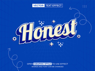 honest editable text, font effect, 3d text for title