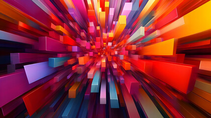 Abstract Background with Colorful 3D Shapes