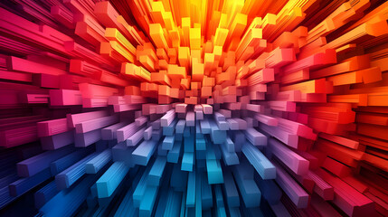 Abstract 3D Background with Vivid Colors and Geometric Shapes