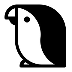 icon penguin bird high quality black style pixel perfect