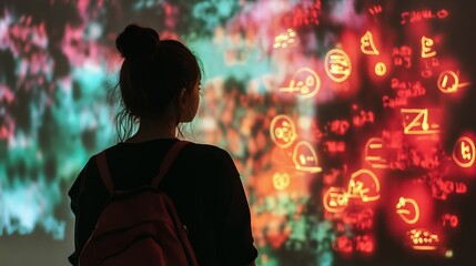 Student Engaged with Interactive Math Problem Solving