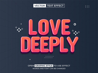 love deeply editable text, font effect, 3d text for title