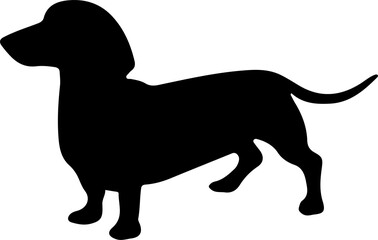 Dachshund Dog silhouette. Vector illustration