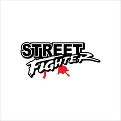 Street fighter graffiti with white background