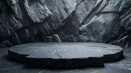 Black Stone Platform 3D Illustration