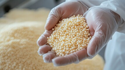 Plastic injection pellets in natural and colored forms, suitable for creating precision-molded components in automotive and consumer goods.