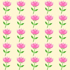 seamless pattern with pink roses