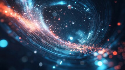 Obraz premium Abstract Space Galaxy with Light Trails