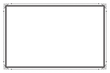 Elements of ornate vintage frames. Border black on white classic calligraphy swirls, floral motifs. Design print for greeting cards, wedding invitations, restaurant menu, royal certificates. Set 378