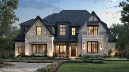 Elegant Home Exterior with Professional Staging