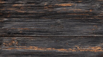 Fototapeta premium Textured black wooden planks with weathered details, suitable for backgrounds or design projects.