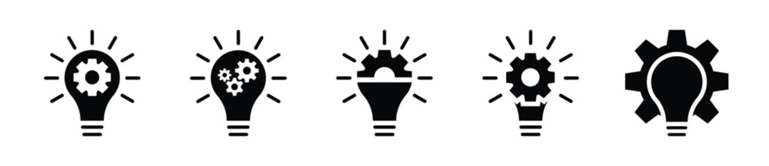 Innovation icon set. Innovation bulb symbol set - Vector 