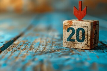 Naklejka premium 2024 Goals and Strategies on Wooden Cubes Business Plans New Year Success Ideas