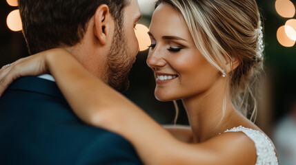 Fototapeta premium Bride and Groom's First Dance Close-Up
