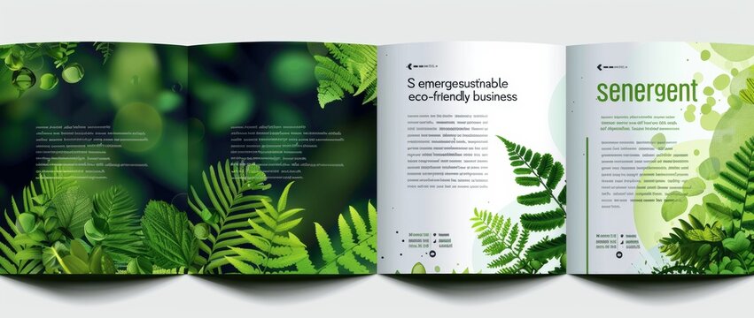 sustainable green eco friendly business brochure template for environment organic garden and forest energy report poster flyer layout with text background design