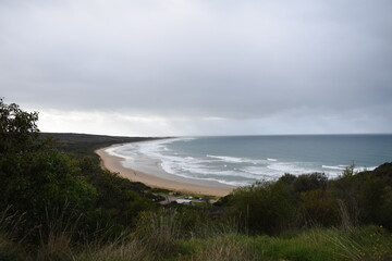 Storm Clouds Over Ocean Beach View in Australia Taking From A Cliff