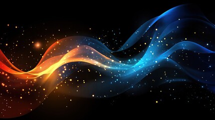 Obraz premium Abstract Waves with Glowing Particles