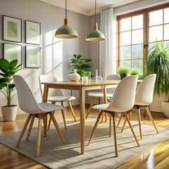 Fototapeta premium chairs on table at home