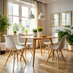 Obraz premium chairs on table at home