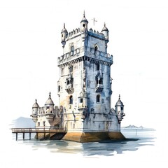 Obraz premium the AI Image Generator, Tower at city by paint