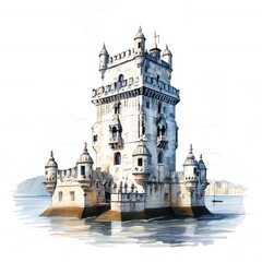 Obraz premium the AI Image Generator, Tower at city by paint