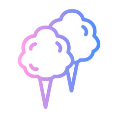 cotton candy Line Gradient Icon