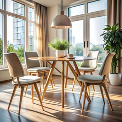 Obraz premium chairs on table at home