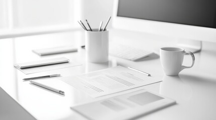 Creative Planning Workspace with Bright Light Background