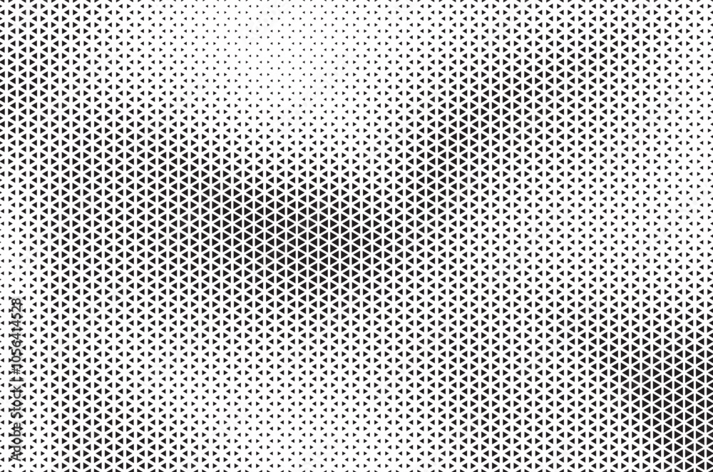 Aufkleber Black and White Triangle Dots Background. Halftone Effect Gradient Backdrop. Grunge Halftone Background with dots