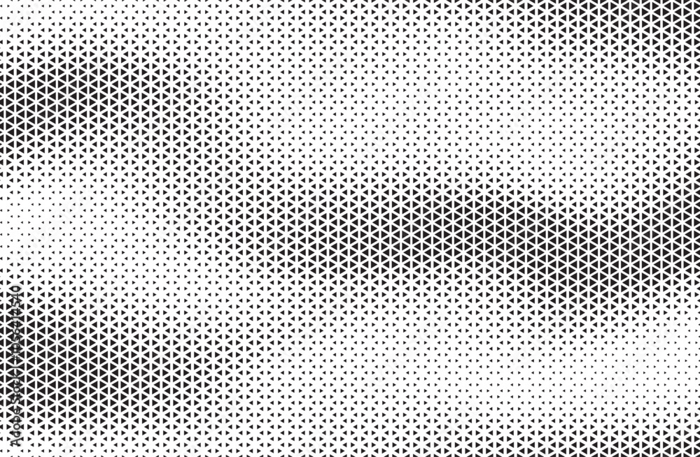 Aufkleber Black and White Triangle Dots Background. Halftone Effect Gradient Backdrop. Grunge Halftone Background with dots