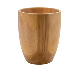 Wood drink cup isolated on transparent background