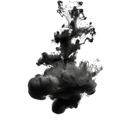 High-Quality PNG paint in water color liquid black Isolated on White Background &ndash; High Resolution