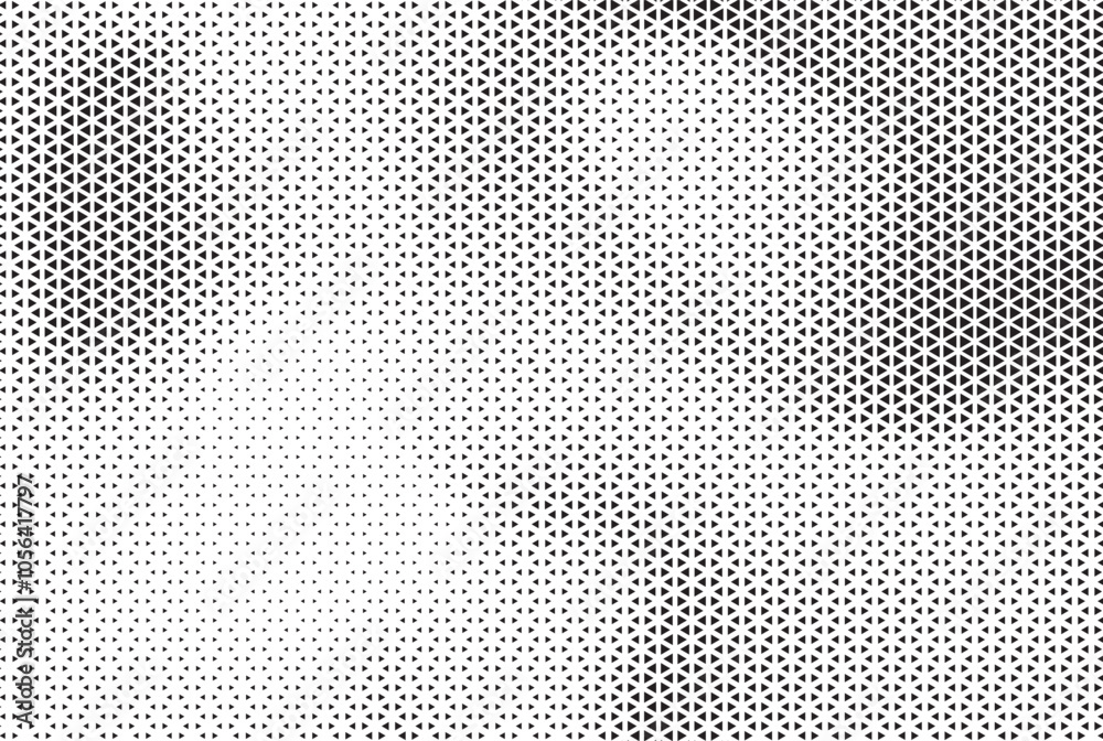 Aufkleber Black and White Triangle Dots Background. Halftone Effect Gradient Backdrop. Grunge Halftone Background with dots